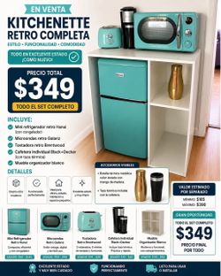 Retro Kitchenette Appliance Set – 5 Pieces