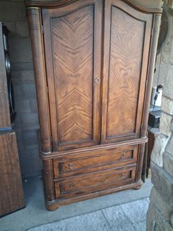 Wood Armoire with Drawers