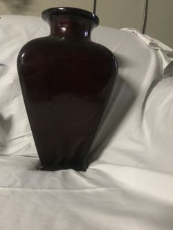 Large dark red vase