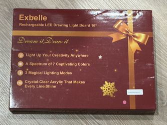 16” Rechargeable LED Drawing Board – 7 Colors & 7 Neon Markers | Brand New