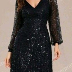 Vestido Elegante De Mujer Brillante Especial Para Eventos Talla L Nuevo