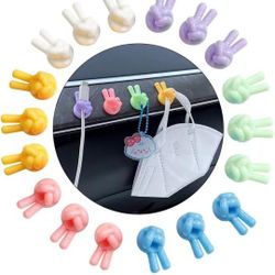 18pcs Thumb Hooks Creative Silicone Thumb Wall Hooks Funny Cord Holders for Cables,Office Data Cable Clip Wire Desk Organizer (Random Color

