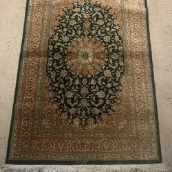 Silk Persian Rug Hand Made In Ghom Iran With Signature