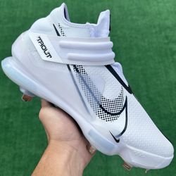 NIKE FORCE ZOOM TROUT 7 “WHITE / PURE PLATINUM” METAL BASEBALL CLEATS (Size 11.5, Men’s)