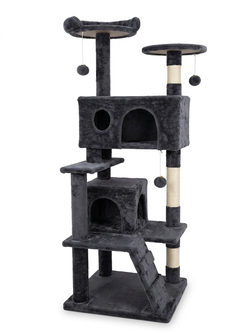 54-Inch Multi-Level Cat Tree Tower with Scratching Posts and Condo