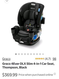 Graco 4Ever DLX Slim 4-in-1 Infant to Toddler Car Seat, Rear Facing, Forward Facing, to High Back Booster & Backless Booster, Slim Car Seat Saves Spac