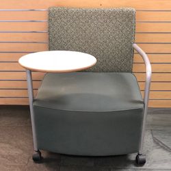 Herman Miller Lounge Chair with Tablet Arm & Wheels