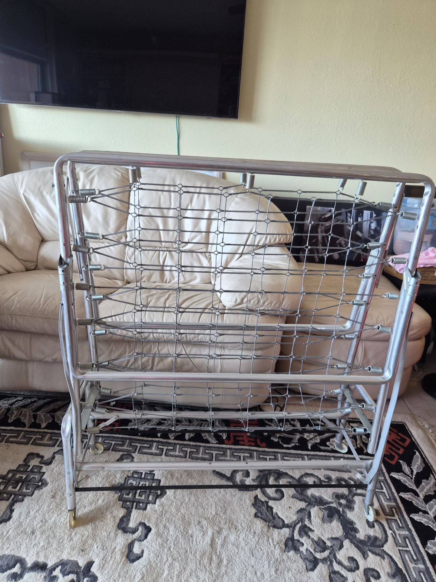 Aluminum folding rollaway bed frame 3ft×6ft portable