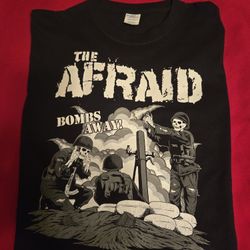 Large The Afraid Black Tshirt. 