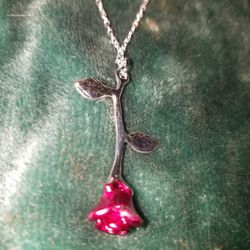 Red Rose necklace and earring set