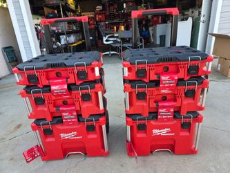 Milwaukee Packout 22" Rolling Tool Box, 22" Large Tool Box and 22" Medium Tool Box Pro System Low Profile Handle