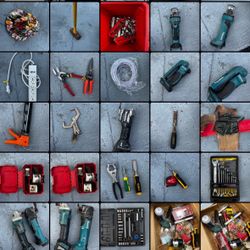 Makita Power Tools & Hand Tool Lot + Custom DBZ Hard Hat