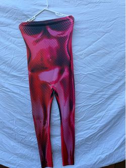 Red and Black Printed Stretch Leggings