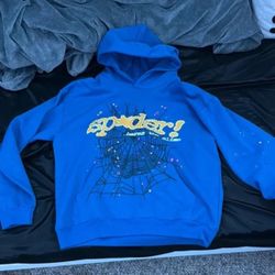 Blue And Yellow Sp5der Hoodie 