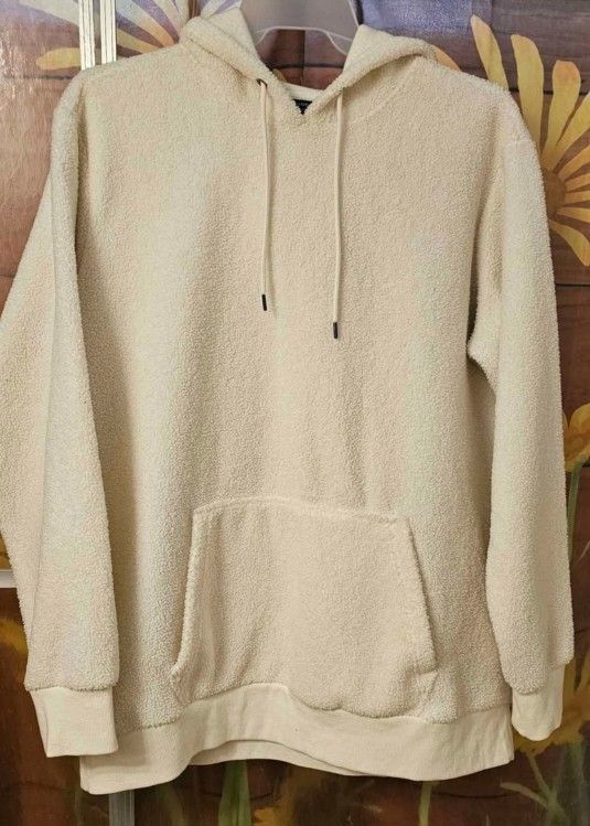 Women's Plus Size Warm Off White Sherpa Style Hoodie Size, XL 46-48