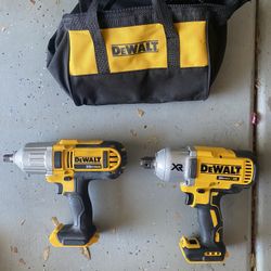 Dewalt 20 V Max 1/2 In. High Torque Impact Wrench DCF889 AND Dewalt 20V Max XR High Torque Impact Wrencyh Hog Ring Anvil DCF897