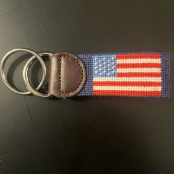 American flag Needlepoint Key Fob