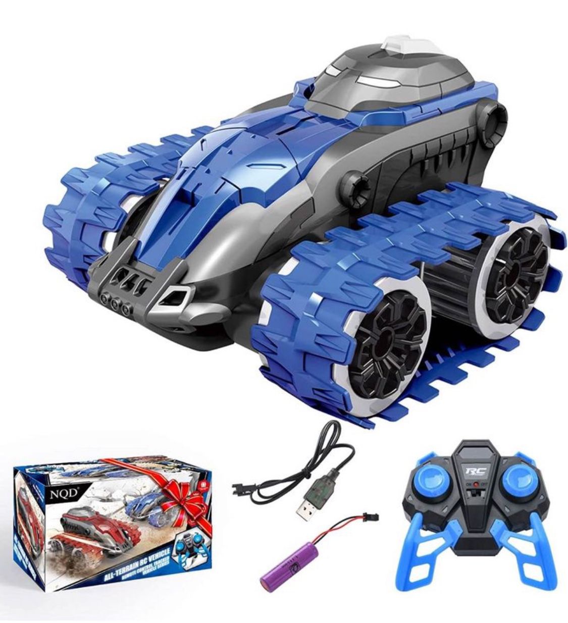 Remote Control Car, RC 2.4Ghz All Terrains Off Road Truck High Speed Tracked Car with Rechargeable Batteries