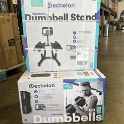 Echelon Adjustable Dumbbell Set With The Dumbbell Stand Brand New In Box 