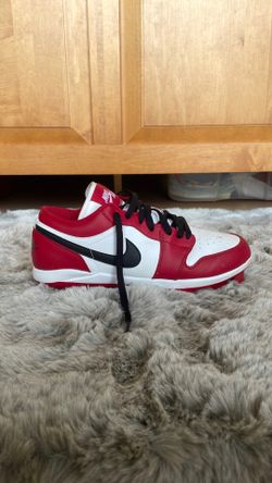 Jordan 1 Retro MCS Low Baseball/Football Cleats (Red/Black)