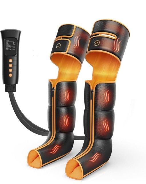 (New in Box) Leg Massager with Heat and Compression Foot Calf & Thigh Massage for Circulation and Pain Relief Leg Compression Massager with Handhel