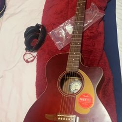  Fender Newporter Player Limited-Edition Acoustic-Electric Guitar Midnight Wine