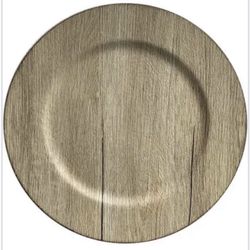 Charger Plates - Woodgrain 12pc