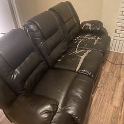 Recliner Leather Couch 