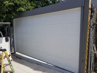 Garage doors and fence