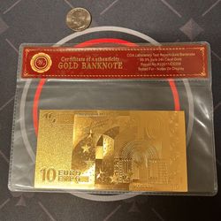 Gold Euro Gold Banknote