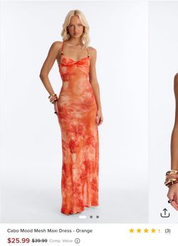 fashion nova maxi dress orange floral size L