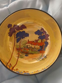 Antique handpainted porcelain bowl