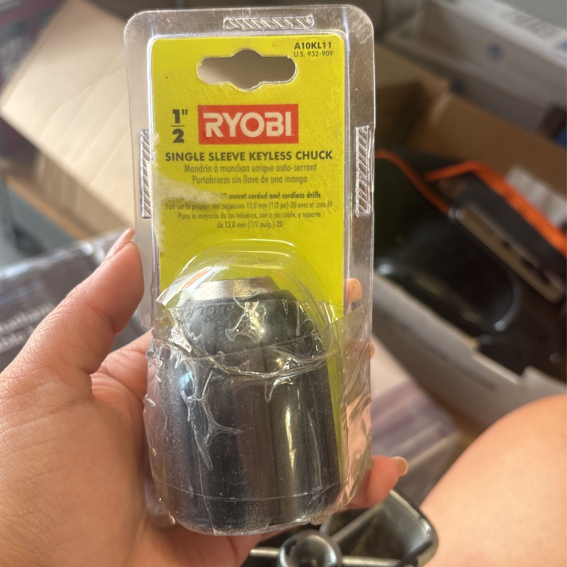 Ryobi 1/2” Single Sleeve Keyless Chuck