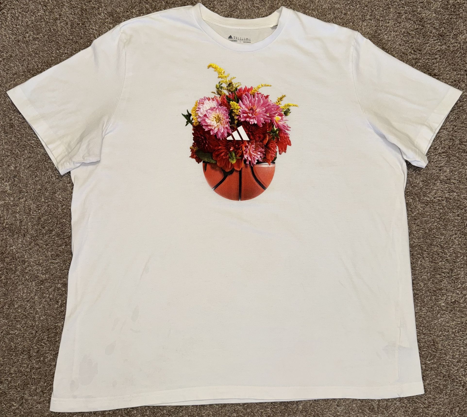 ADIDAS adidas Eco Floral Hoops Graphic T-Shirt Size 2XL