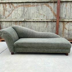 Sage Green Vintage MCM Style Fainting Couch Chaise Lounge Sofa