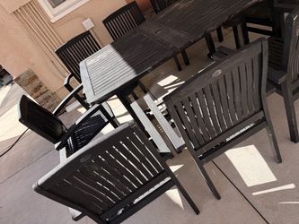 Patio teak dining table set