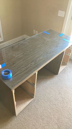 Desk with glass top