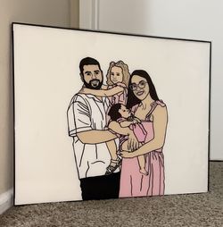 Glass Paintings Family, Friends, Pets, Anime & Cartoon Portraits Available LOCATED IN COVINA 