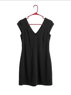 Black V-Neck Mini Dress