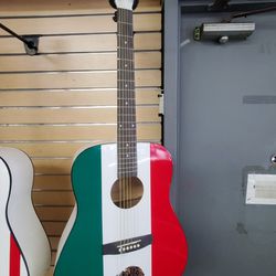 Main Street Mexican Flag Acoustic Guitar 