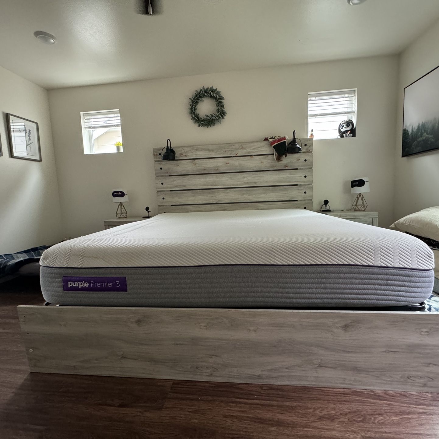 King Size Purple Mattress 5 Piece Matching Bedroom Set 