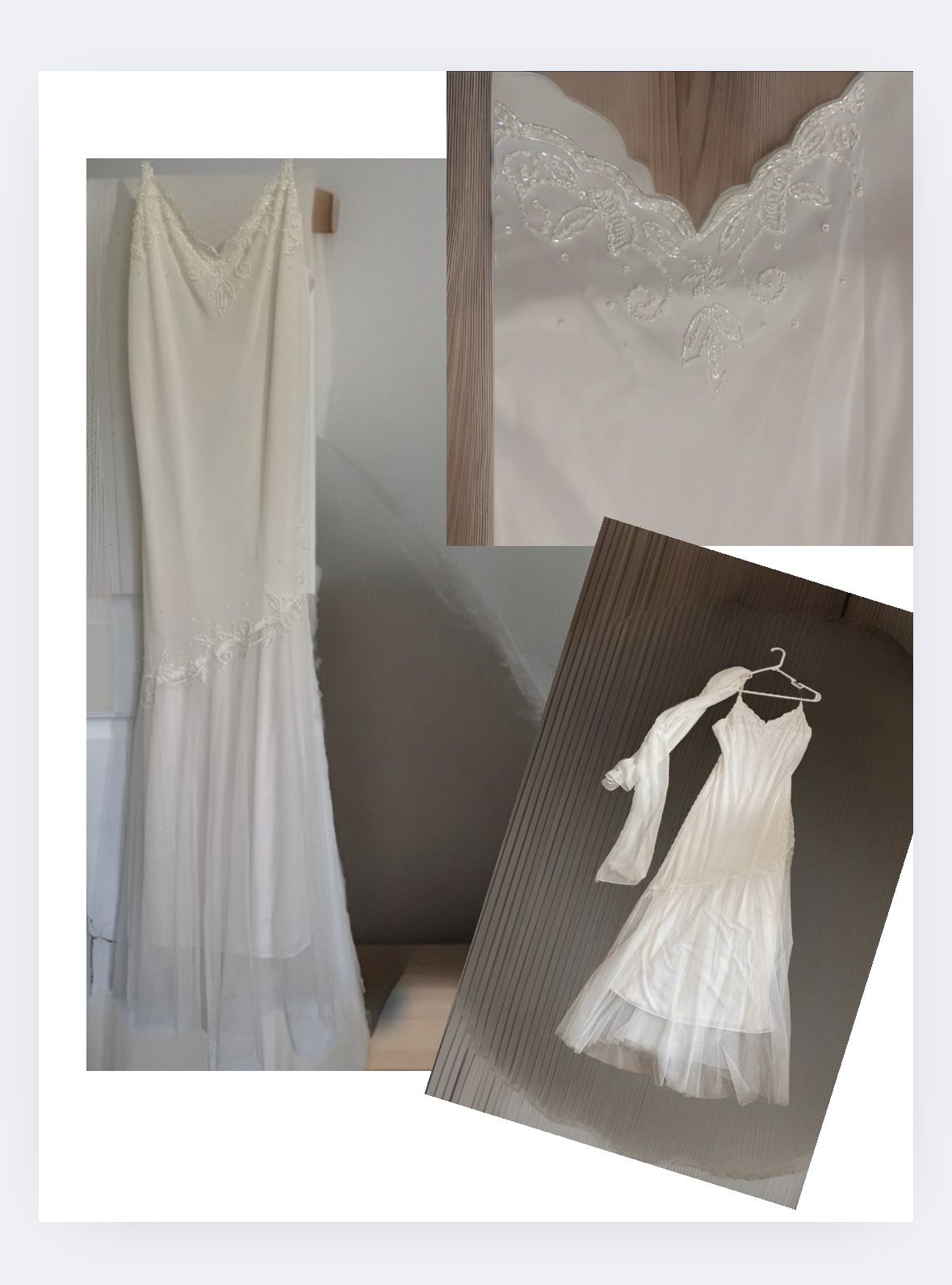 Vintage Xscape Wedding Gown By Joanna Chen Size 12 Ivory Elegant Beading & Sash