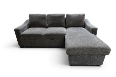 Coddle Aria Fabric Sleeper Sofa Couch w/ Reversible Chaise & Storage