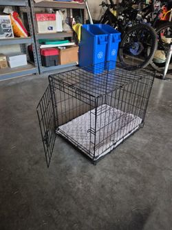Dog Kennel And Round Bed