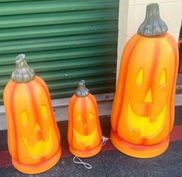 Halloween Jack-O-Lantern Blow Mold Set of 3