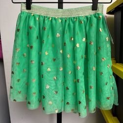 Cat & Jack green & gold shamrock skirt