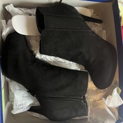 black suede stiletto heel ankle boots