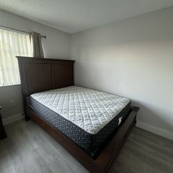 Queen Size Bed Frame + Mattress + Box Spring $200