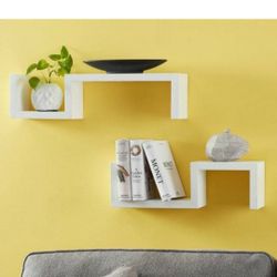 StyleWell Floating White Or Black Shelves (Set Of 2)