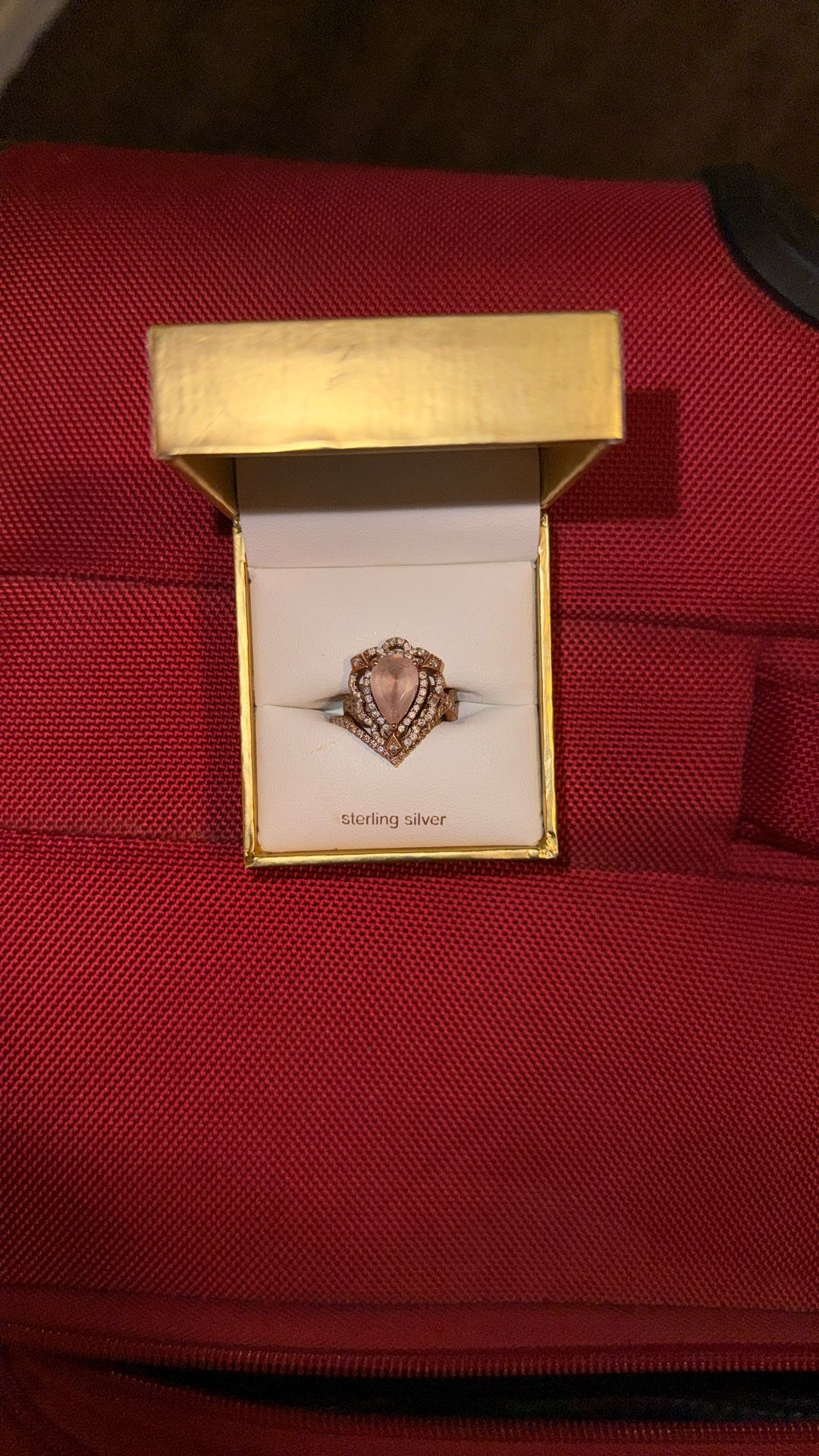 Morganite Stone Ring With Diamonds